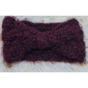 Old Navy Wide Headband Ear Warmer Chunky Acrylic Knit Burgundy Women's